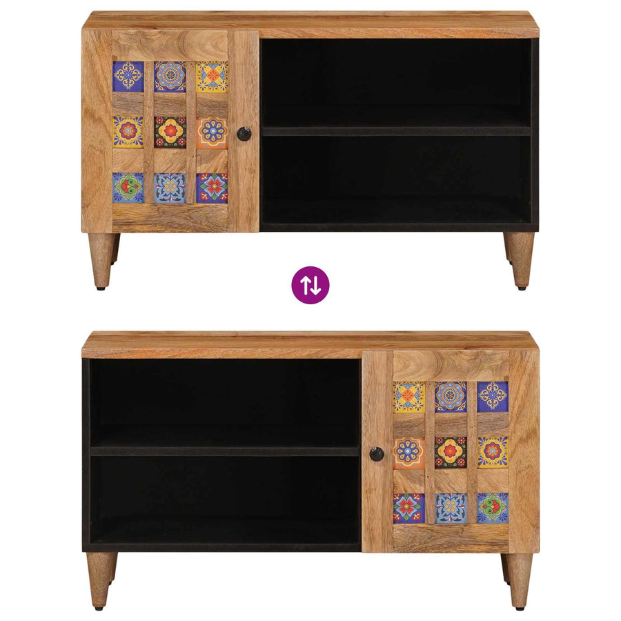 TV-kast met opslag Naturel 80 x 31,5 x 46 cm Massief Mango Hout