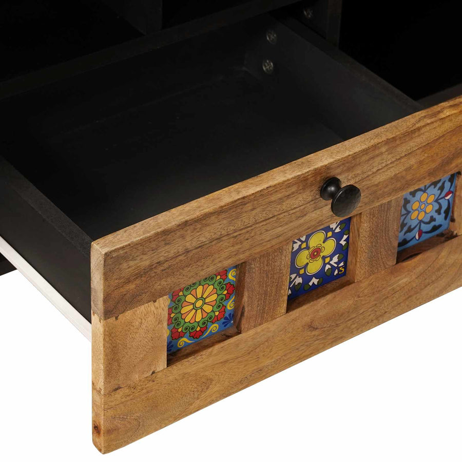 TV-kast met lade Naturel 100 x 33,5 x 46 cm Massief Mango Hout