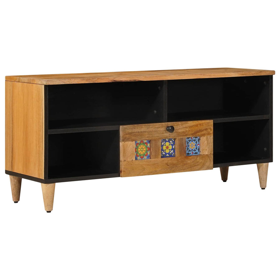 TV-kast met lade Naturel 100 x 33,5 x 46 cm Massief Mango Hout