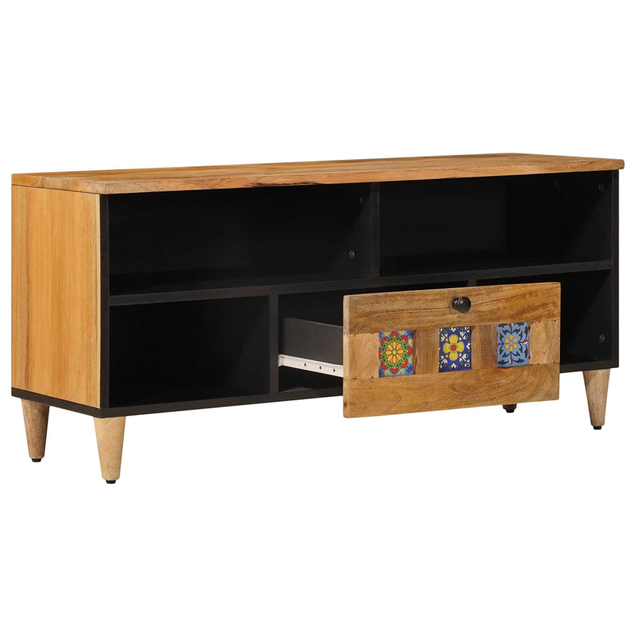 TV-kast met lade Naturel 100 x 33,5 x 46 cm Massief Mango Hout