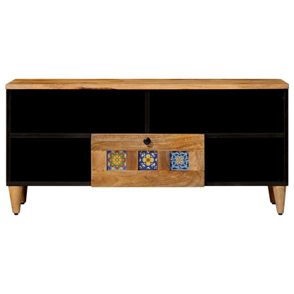 TV-kast met lade Naturel 100 x 33,5 x 46 cm Massief Mango Hout