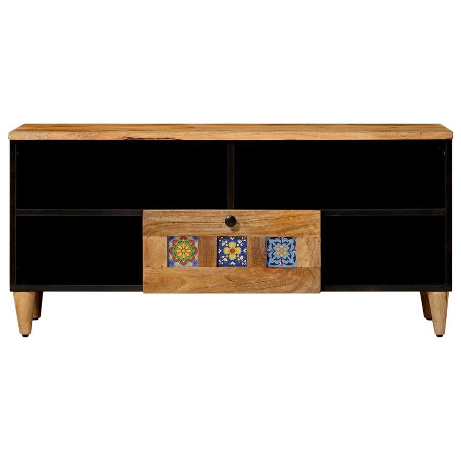 TV-kast met lade Naturel 100 x 33,5 x 46 cm Massief Mango Hout