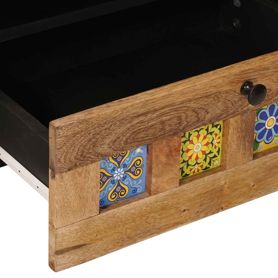 TV-kast met lade Naturel 80 x 33,5 x 46 cm Massief Mango Hout