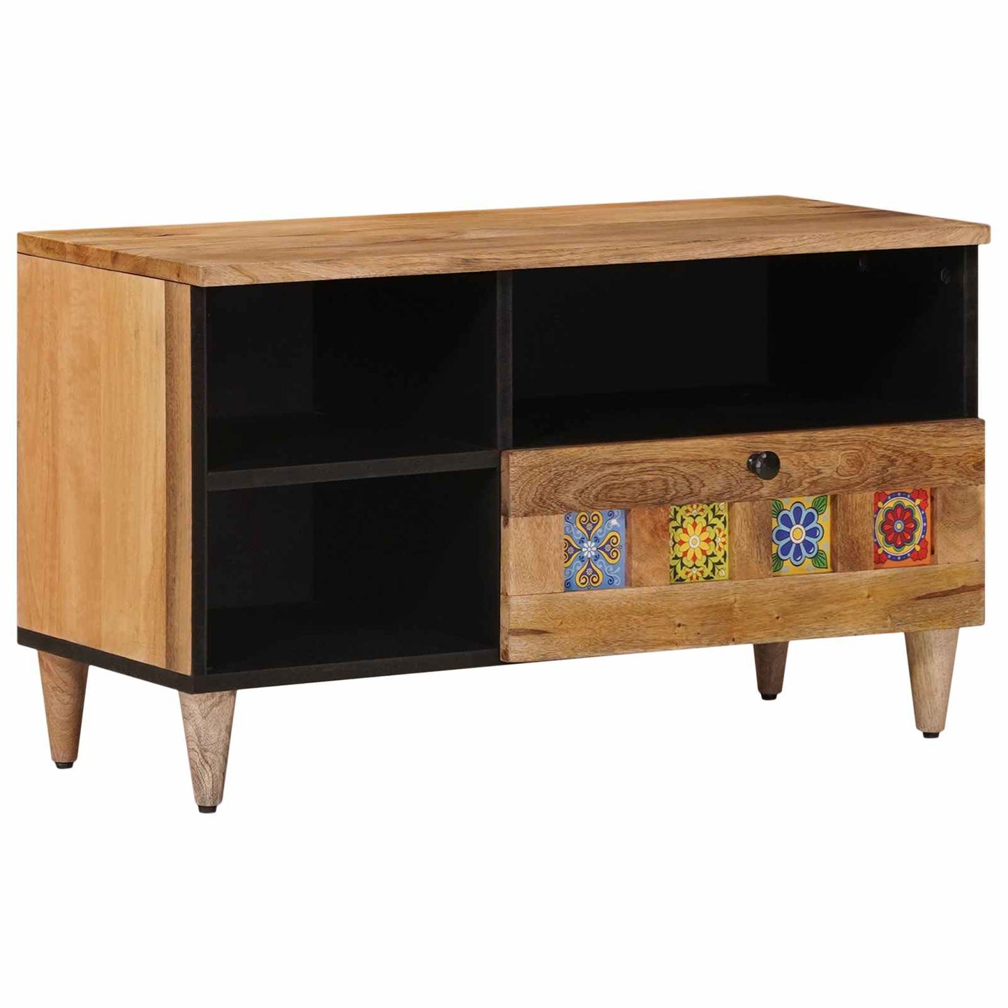 TV-kast met lade Naturel 80 x 33,5 x 46 cm Massief Mango Hout