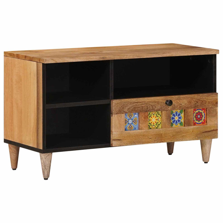 TV-kast met lade Naturel 80 x 33,5 x 46 cm Massief Mango Hout