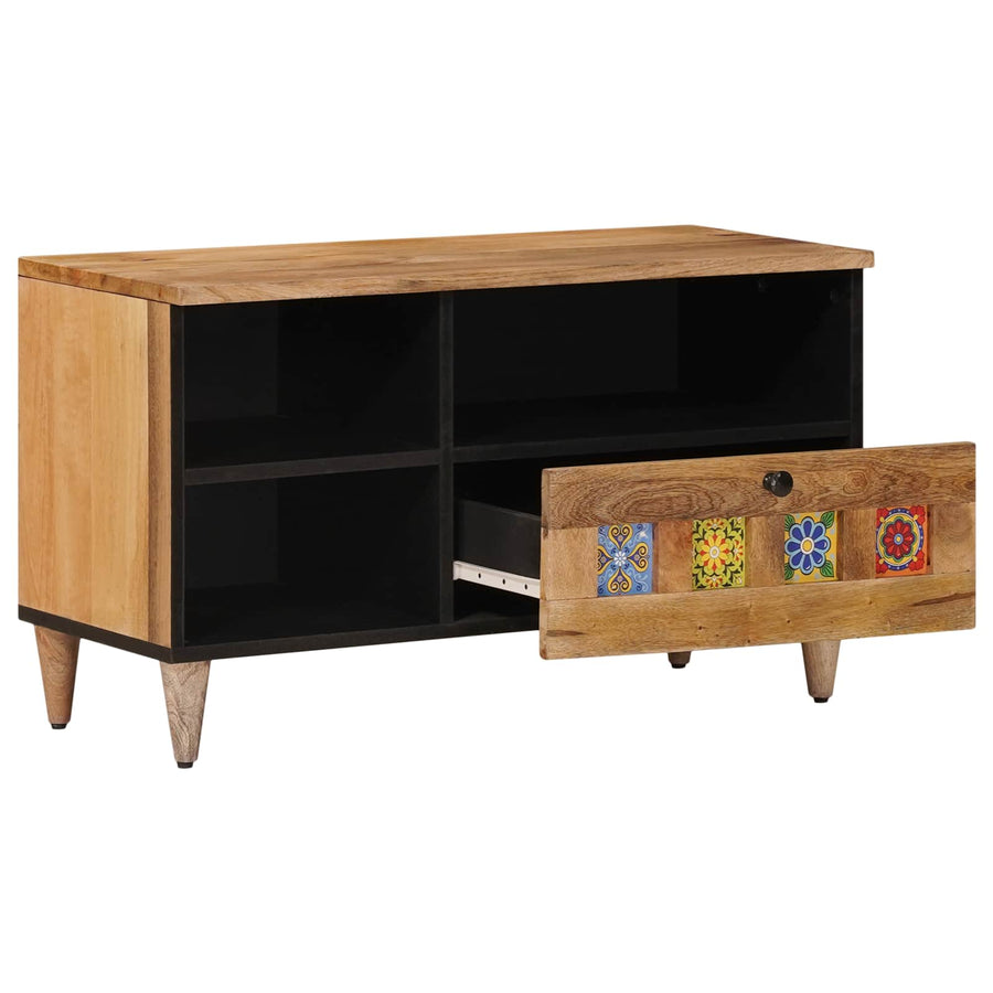 TV-kast met lade Naturel 80 x 33,5 x 46 cm Massief Mango Hout