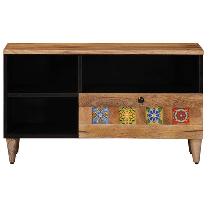 TV-kast met lade Naturel 80 x 33,5 x 46 cm Massief Mango Hout