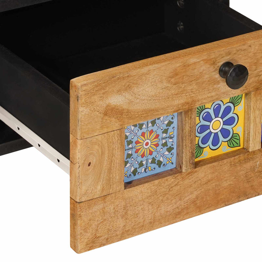 TV-kast met lade Naturel 100 x 33,5 x 46 cm Massief Mango Hout