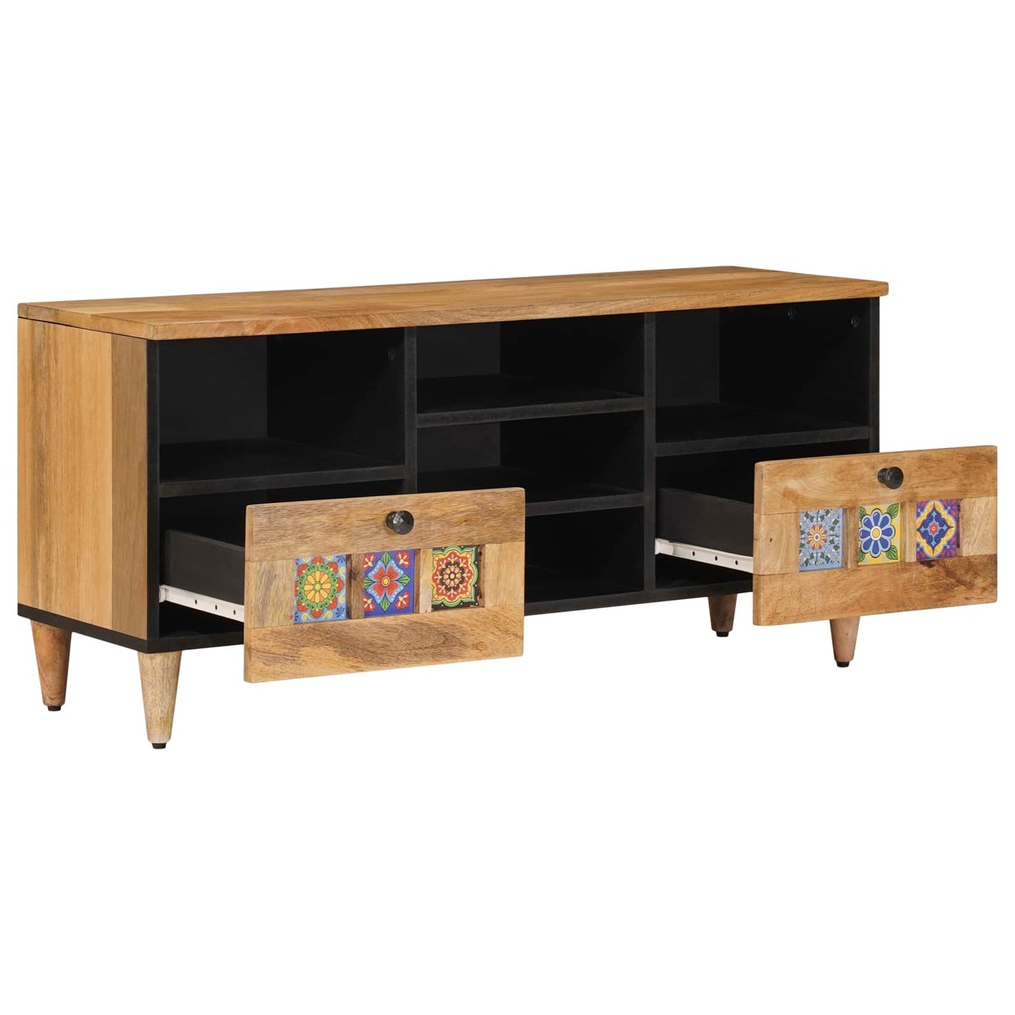 TV-kast met lade Naturel 100 x 33,5 x 46 cm Massief Mango Hout