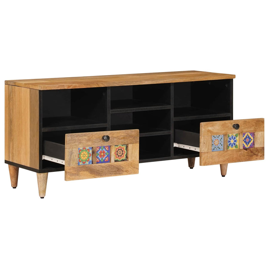 TV-kast met lade Naturel 100 x 33,5 x 46 cm Massief Mango Hout