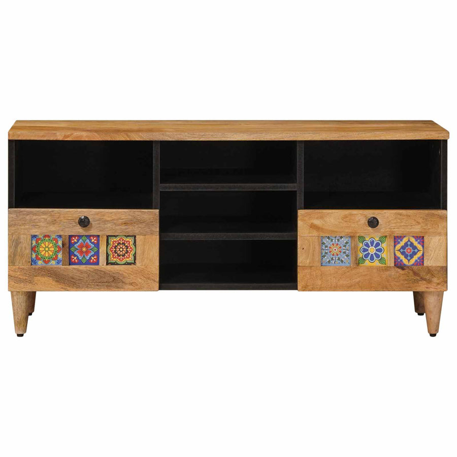 TV-kast met lade Naturel 100 x 33,5 x 46 cm Massief Mango Hout