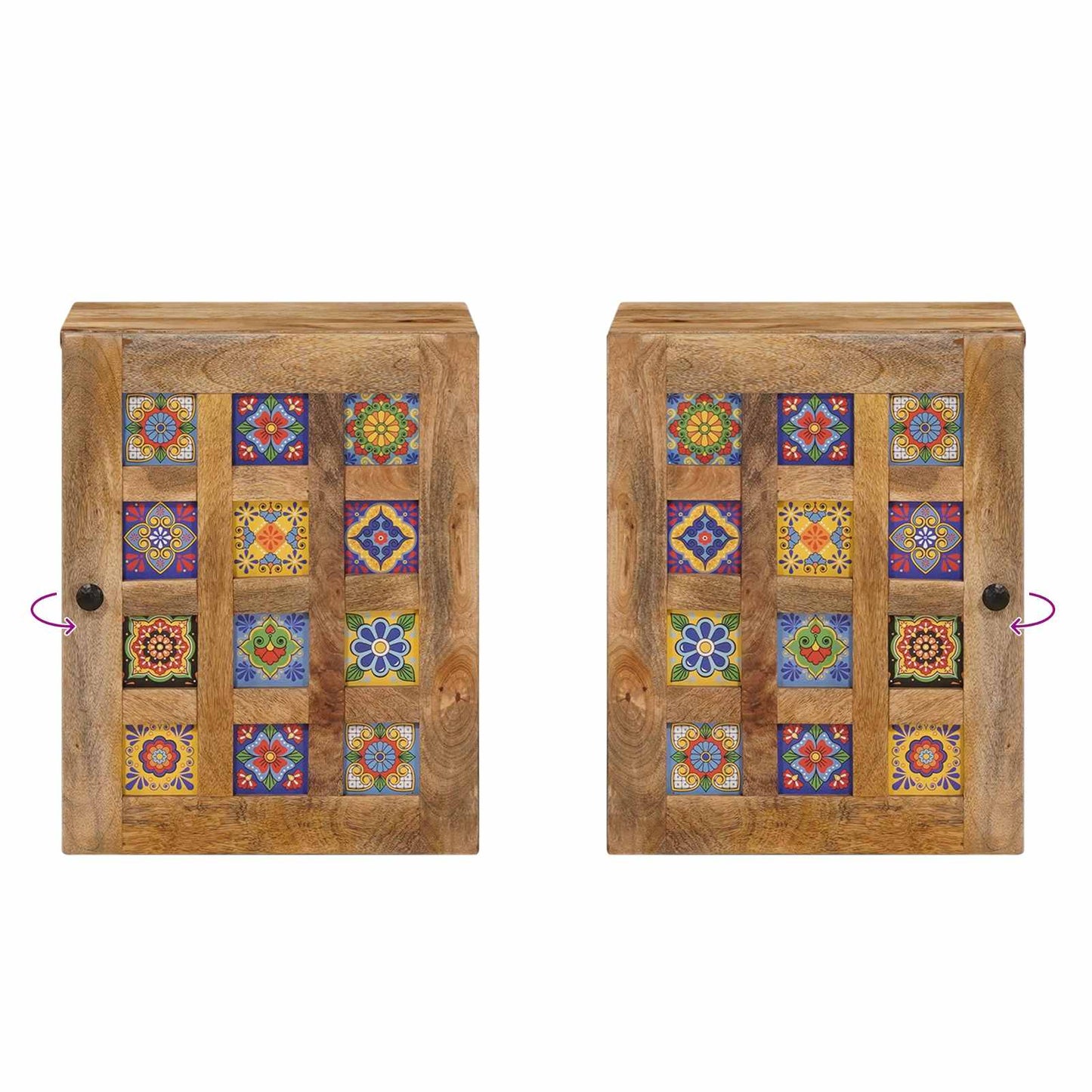 Badkamer Hangkast Naturel 38 x 33,5 x 48 cm Massief Mango Hout