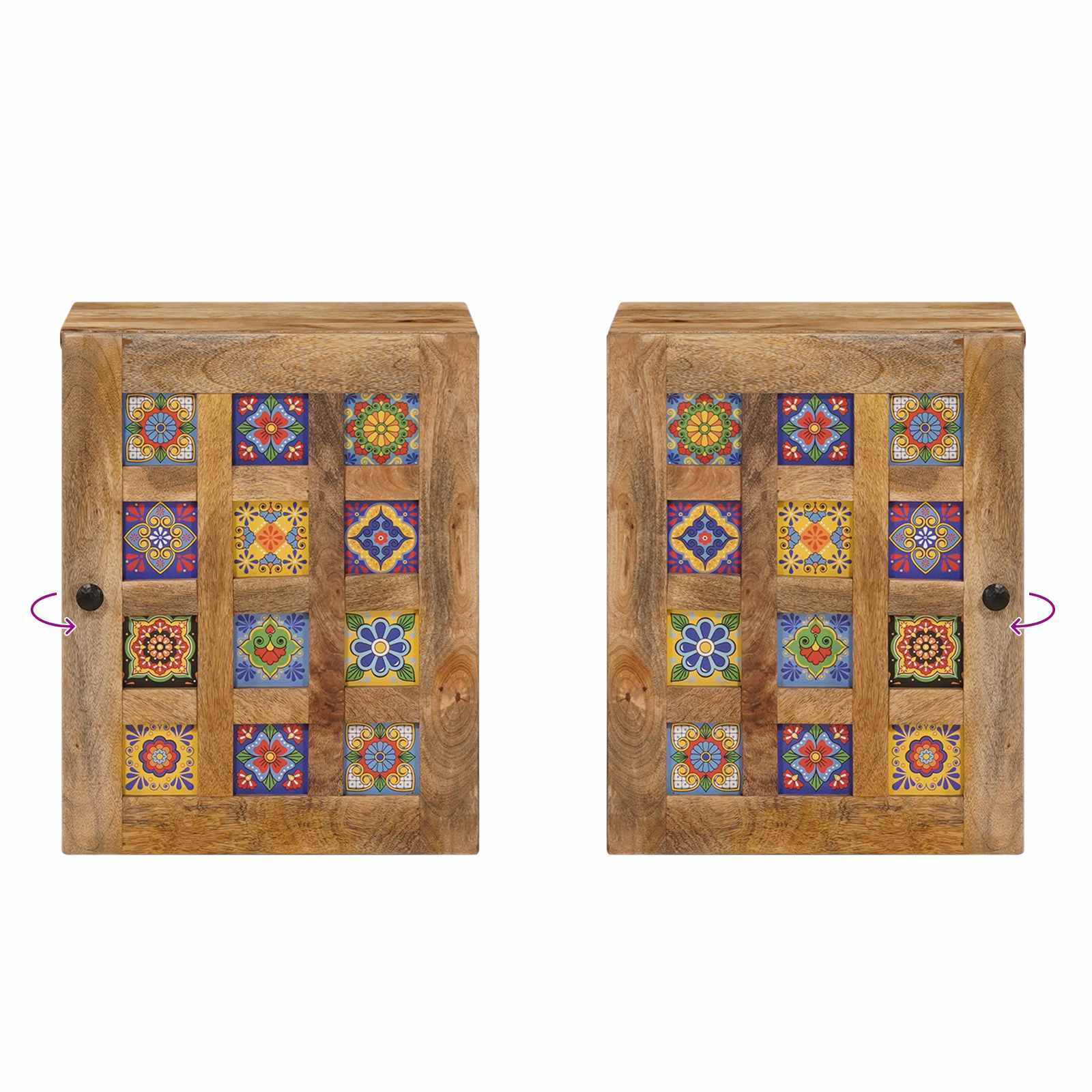 Badkamer Hangkast Naturel 38 x 33,5 x 48 cm Massief Mango Hout