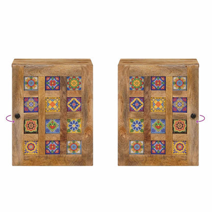 Badkamer Hangkast Naturel 38 x 33,5 x 48 cm Massief Mango Hout