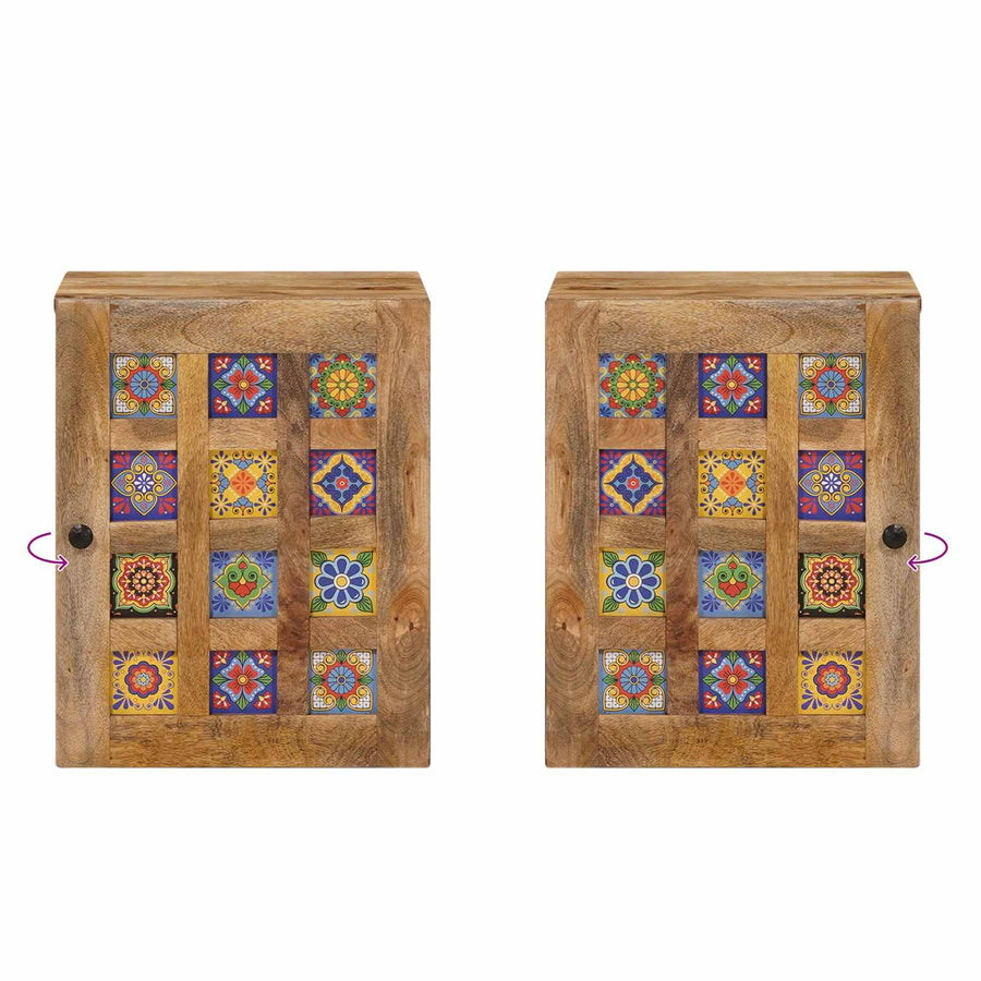 Badkamer Hangkast Naturel 38 x 33,5 x 48 cm Massief Mango Hout