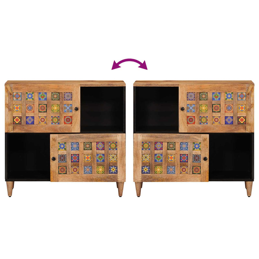 Dressoir Naturel 80 x 33,5 x 75 cm Massief Mango Hout