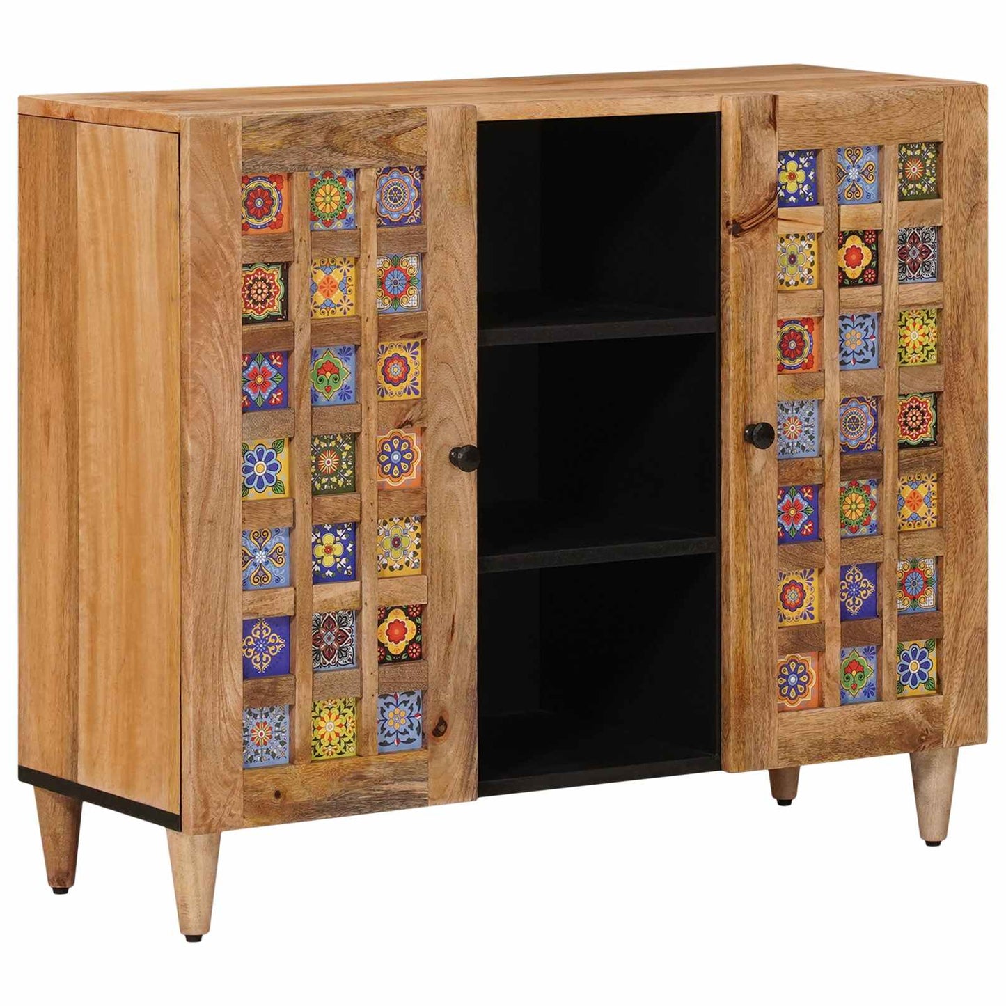 Dressoir met plank Naturel 90 x 33,5 x 75 cm Massief Mango Hout