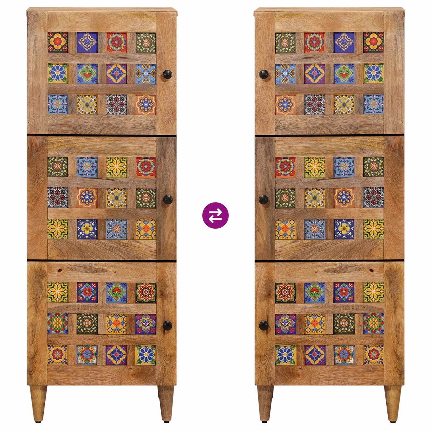 Hoge kast Naturel 40 x 33 x 110 cm Massief Mango Hout