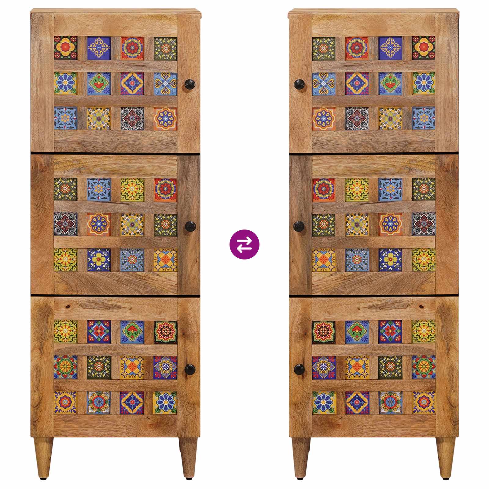 Hoge kast Naturel 40 x 33 x 110 cm Massief Mango Hout