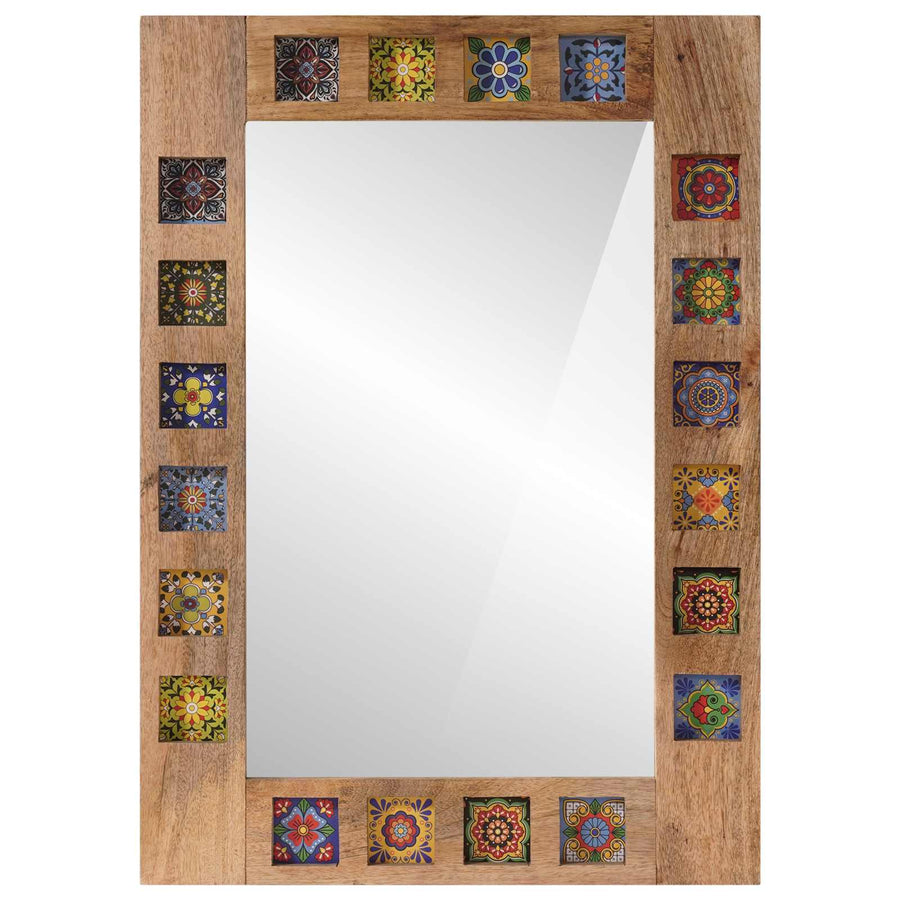 Badkamer Spiegel Naturel 50 x 70 x 3 cm Massief Mango Hout