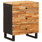 Bedside Cabinet with Drawer Brown 50 x 33 x 62 cm Solid Mango Wood