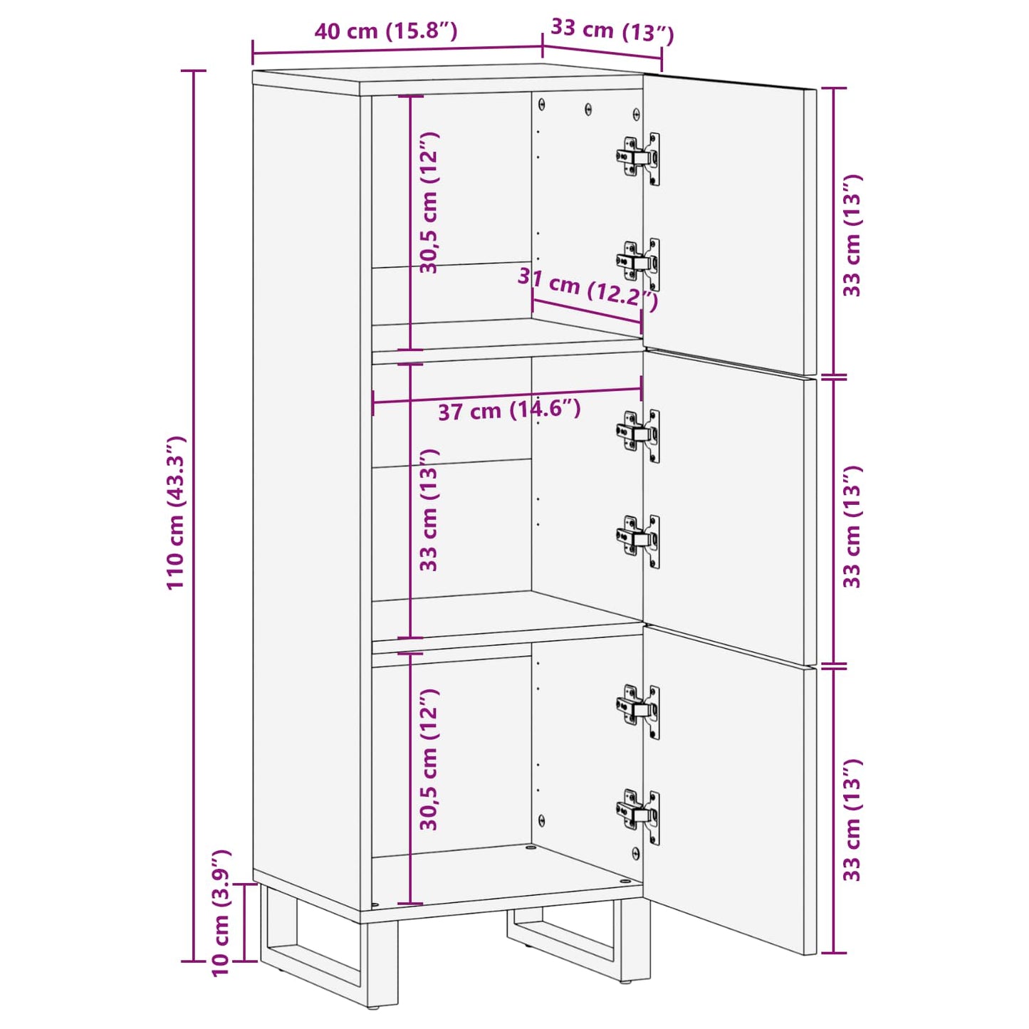 Opberg Highboard Effen