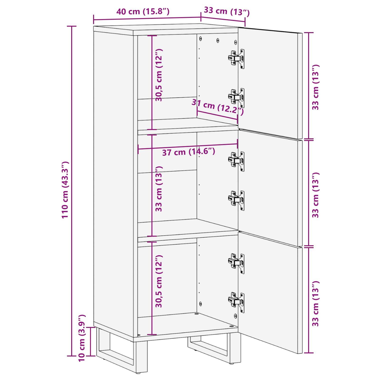 Opberg Highboard Effen