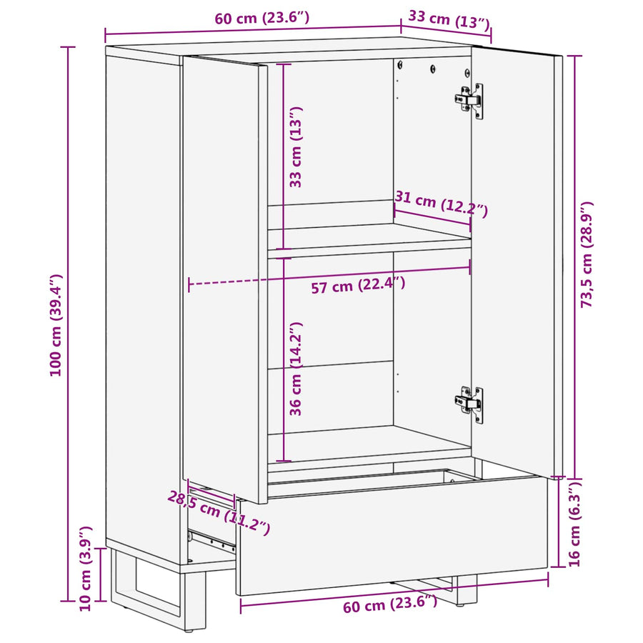 Opberg Highboard Effen