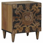 Nachtkastje massief mango hout 40x33,5x46 cm bruin