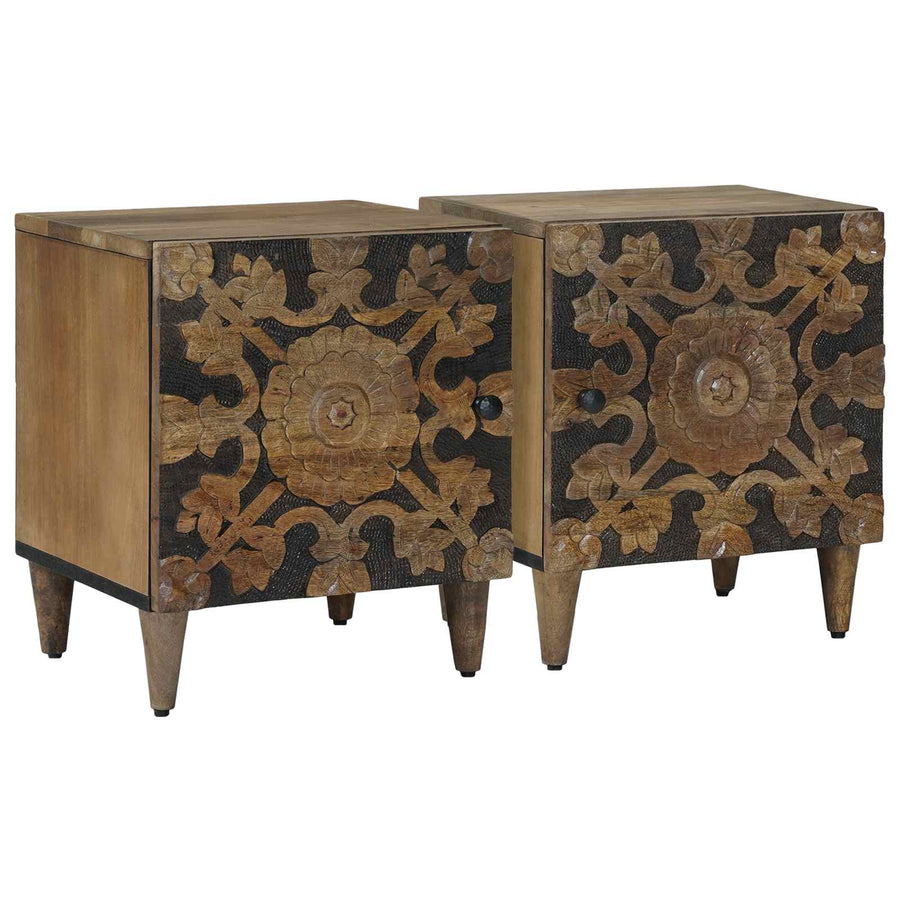 Nachtkastje 2 pcs Bruin 40 x 33,5 x 46 cm Massief Mango Hout