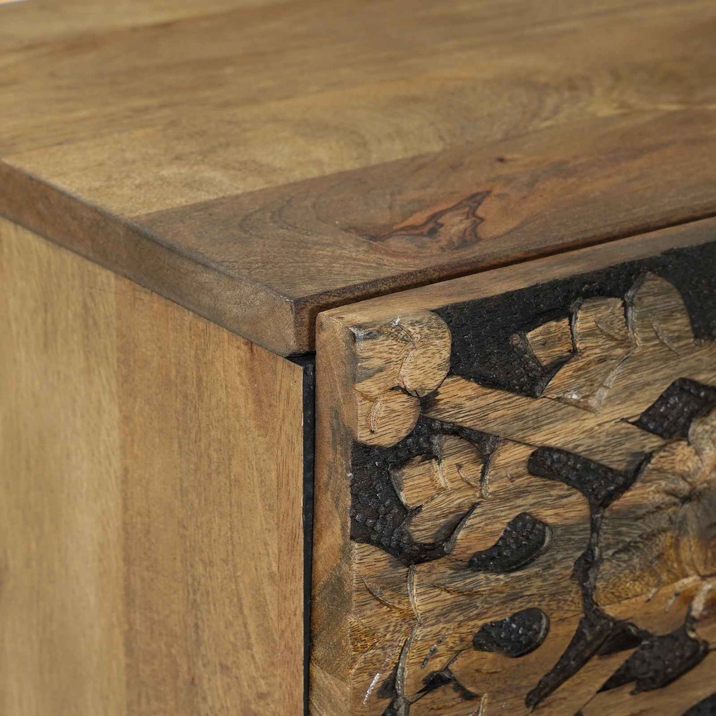 Nachtkastje met lade Bruin 40 x 33,5 x 46 cm Massief Mango Hout