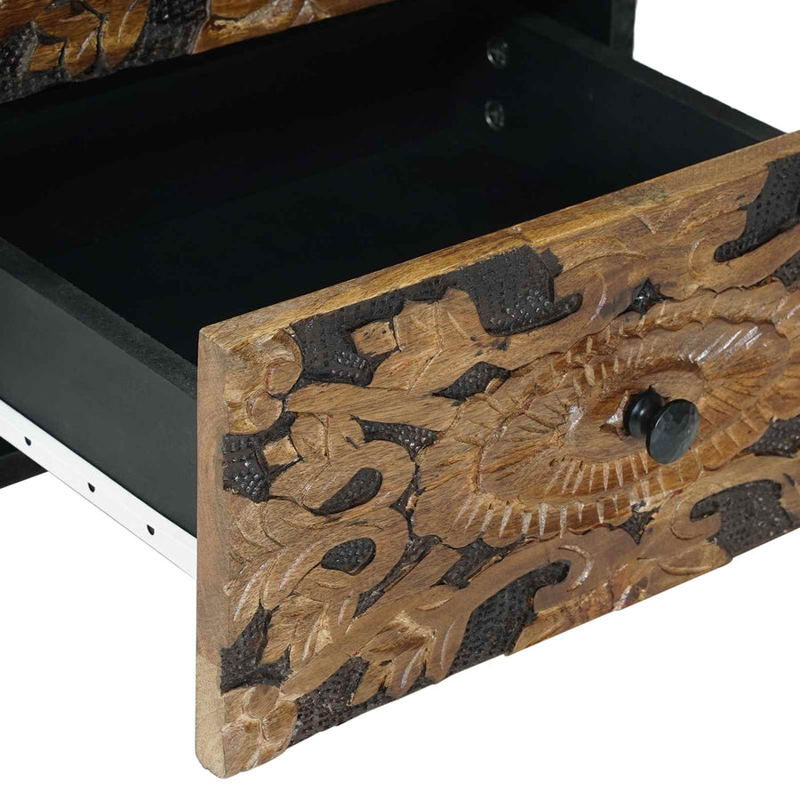 Nachtkastje met lade Bruin 40 x 33,5 x 46 cm Massief Mango Hout