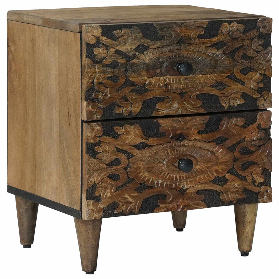 Nachtkastje met lade Bruin 40 x 33,5 x 46 cm Massief Mango Hout