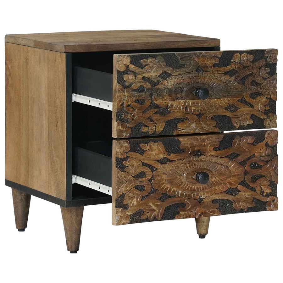 Nachtkastje met lade Bruin 40 x 33,5 x 46 cm Massief Mango Hout