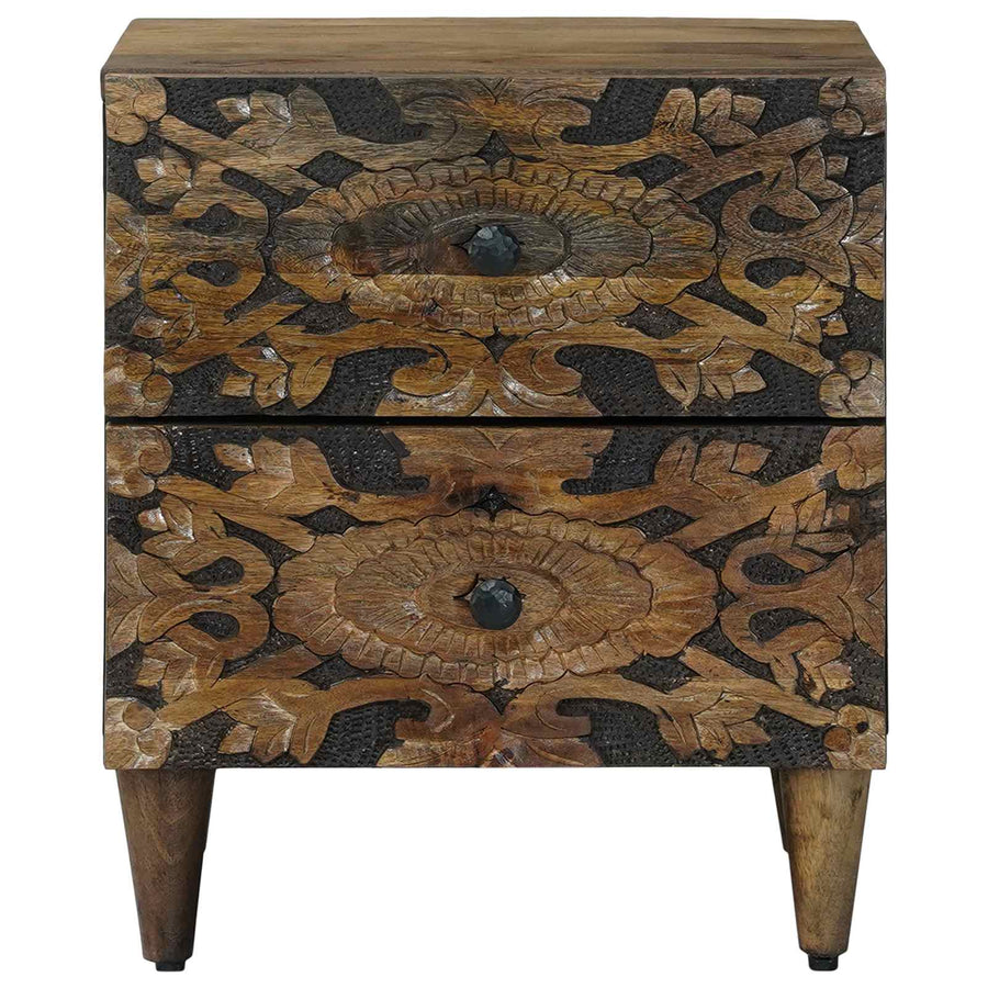 Nachtkastje met lade Bruin 40 x 33,5 x 46 cm Massief Mango Hout