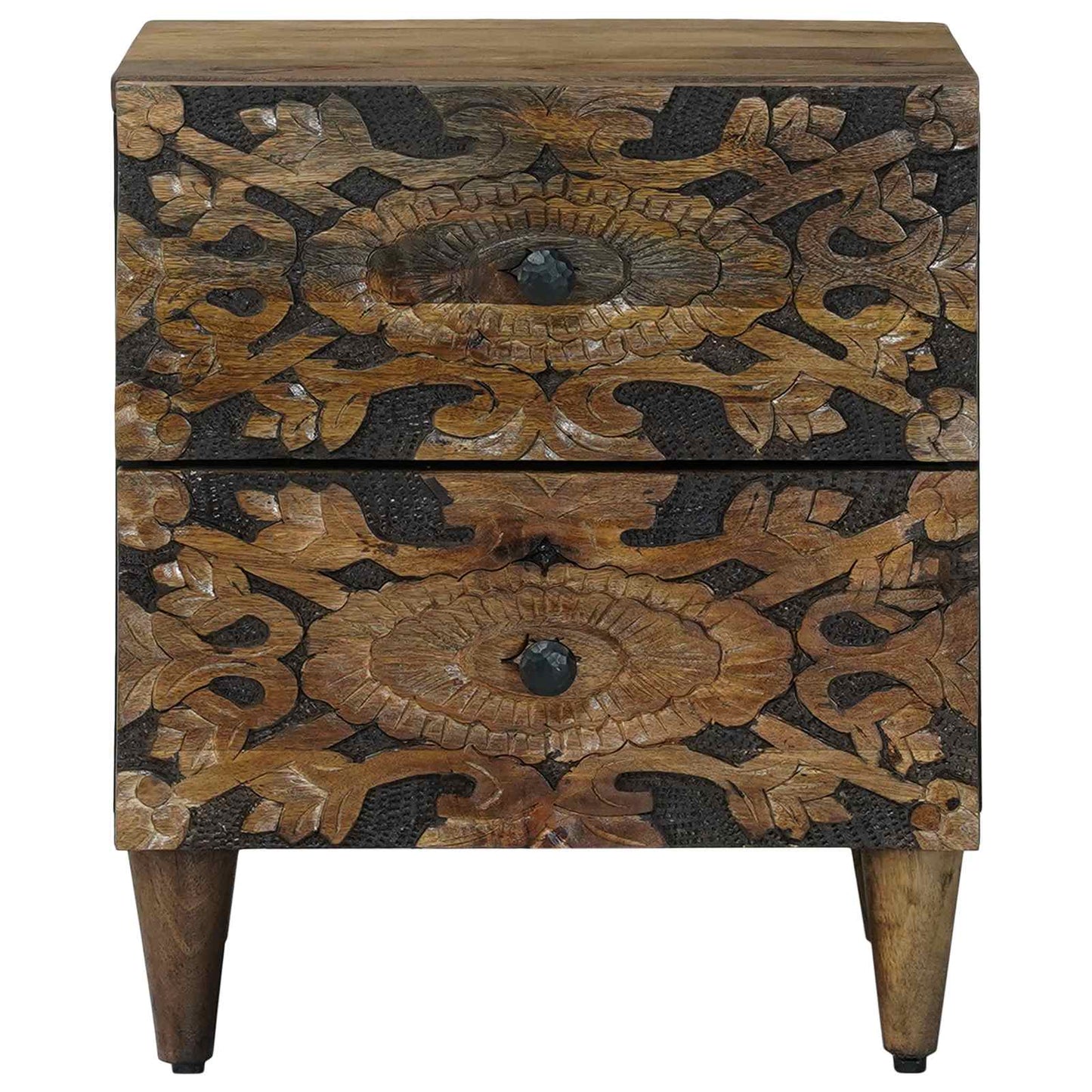 Nachtkastje 2 pcs Bruin 40 x 33,5 x 46 cm Massief Mango Hout