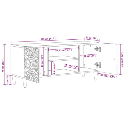 TV-kast met opslag Bruin 105 x 33,5 x 46 cm Massief Mango Hout