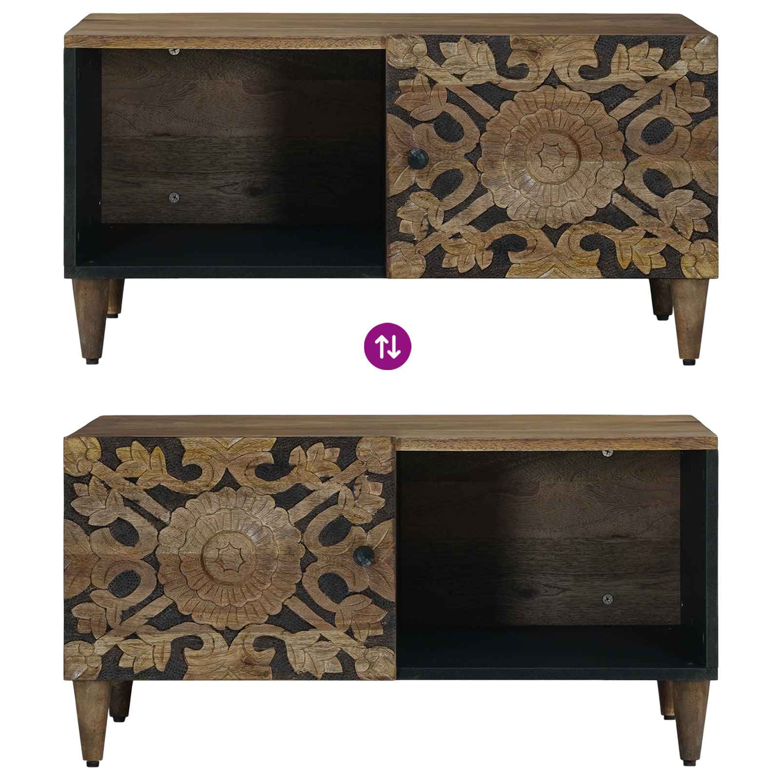 Salontafel Bruin 80 x 50 x 40 cm Massief Mango Hout