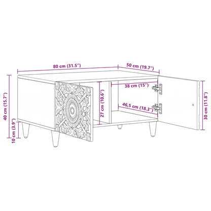 Salontafel Bruin 80 x 50 x 40 cm Massief Mango Hout