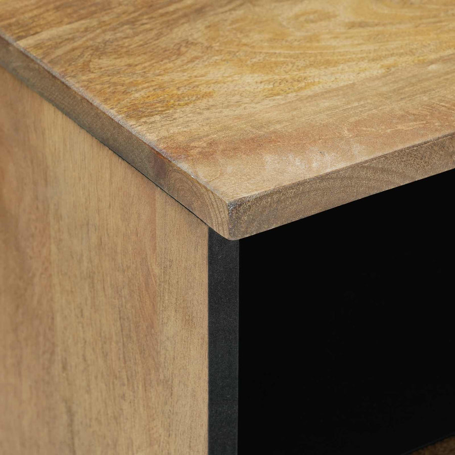 Bed kast met lade Bruin 40 x 33 x 46 cm Massief Mango Hout