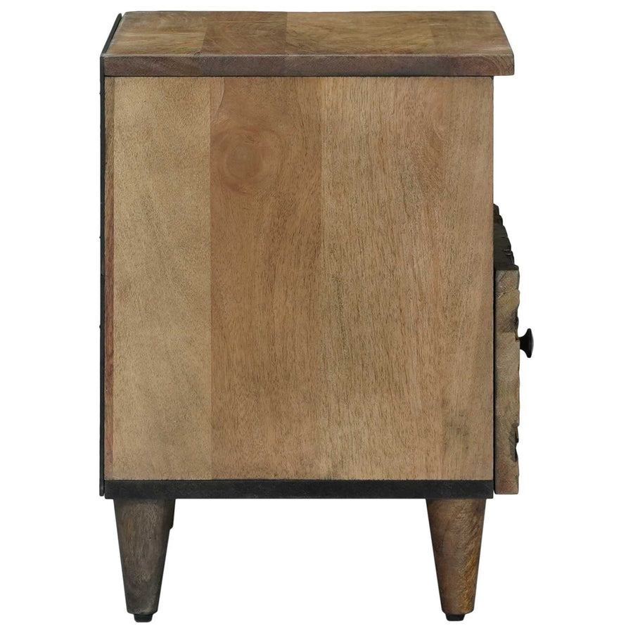 Bed kast met lade Bruin 40 x 33 x 46 cm Massief Mango Hout
