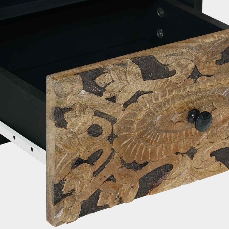 Bed kast 2 pcs Bruin 40 x 33 x 46 cm Massief Mango Hout
