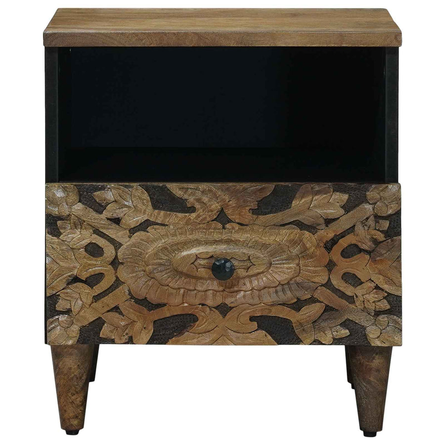 Bed kast 2 pcs Bruin 40 x 33 x 46 cm Massief Mango Hout