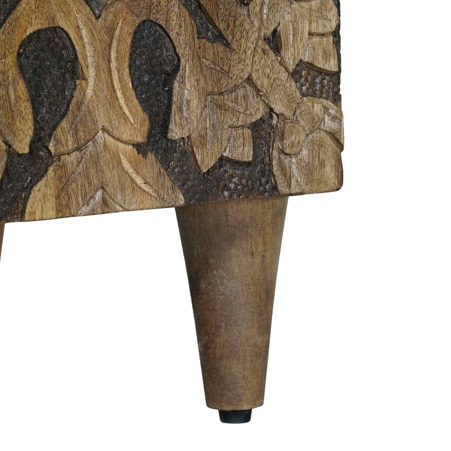 Bed kast met lade Bruin 50 x 33 x 60 cm Massief Mango Hout