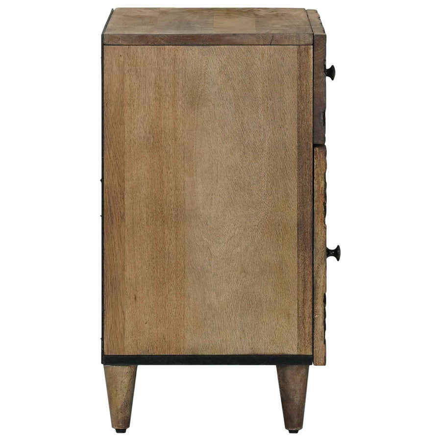 Bed kast met lade Bruin 50 x 33 x 60 cm Massief Mango Hout