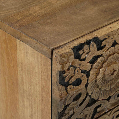 Bed kast met lade Bruin 50 x 33 x 60 cm Massief Mango Hout
