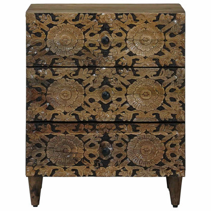 Bed kast met lade Bruin 50 x 33 x 60 cm Massief Mango Hout