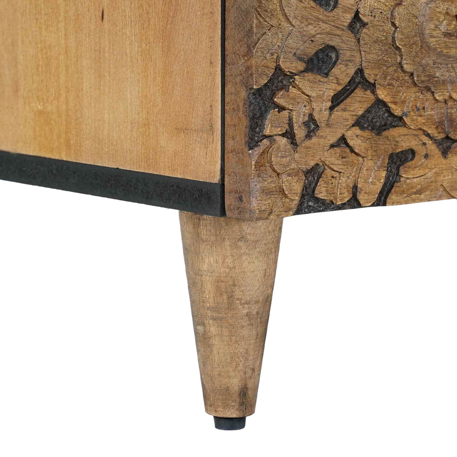Bed kast met lade Bruin 50 x 33 x 60 cm Massief Mango Hout