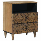Nachtkastje 50x33x60 cm massief mangohout bruin