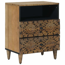 Bed kast met lade Bruin 50 x 33 x 60 cm Massief Mango Hout